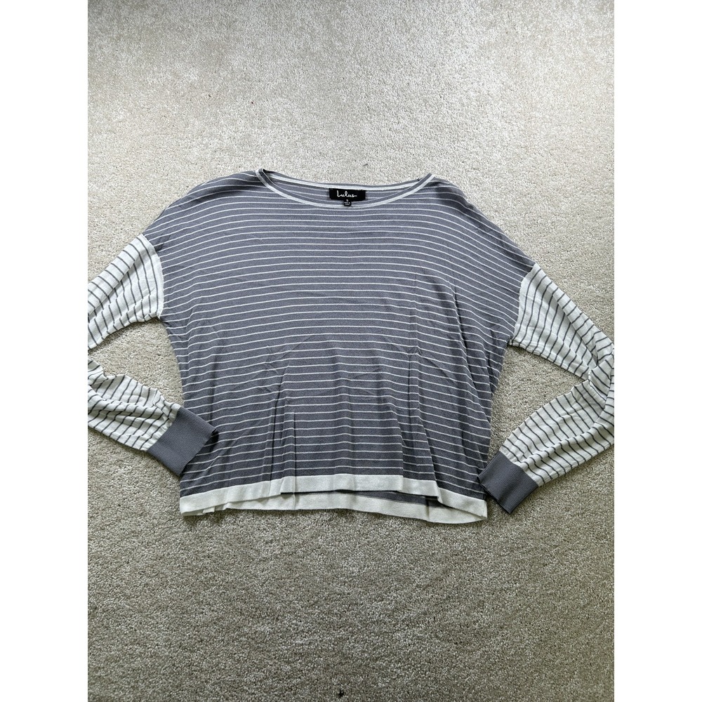 Lulus Sweater Womens Small Striped Long Sleeve Lightweight Pullover Top